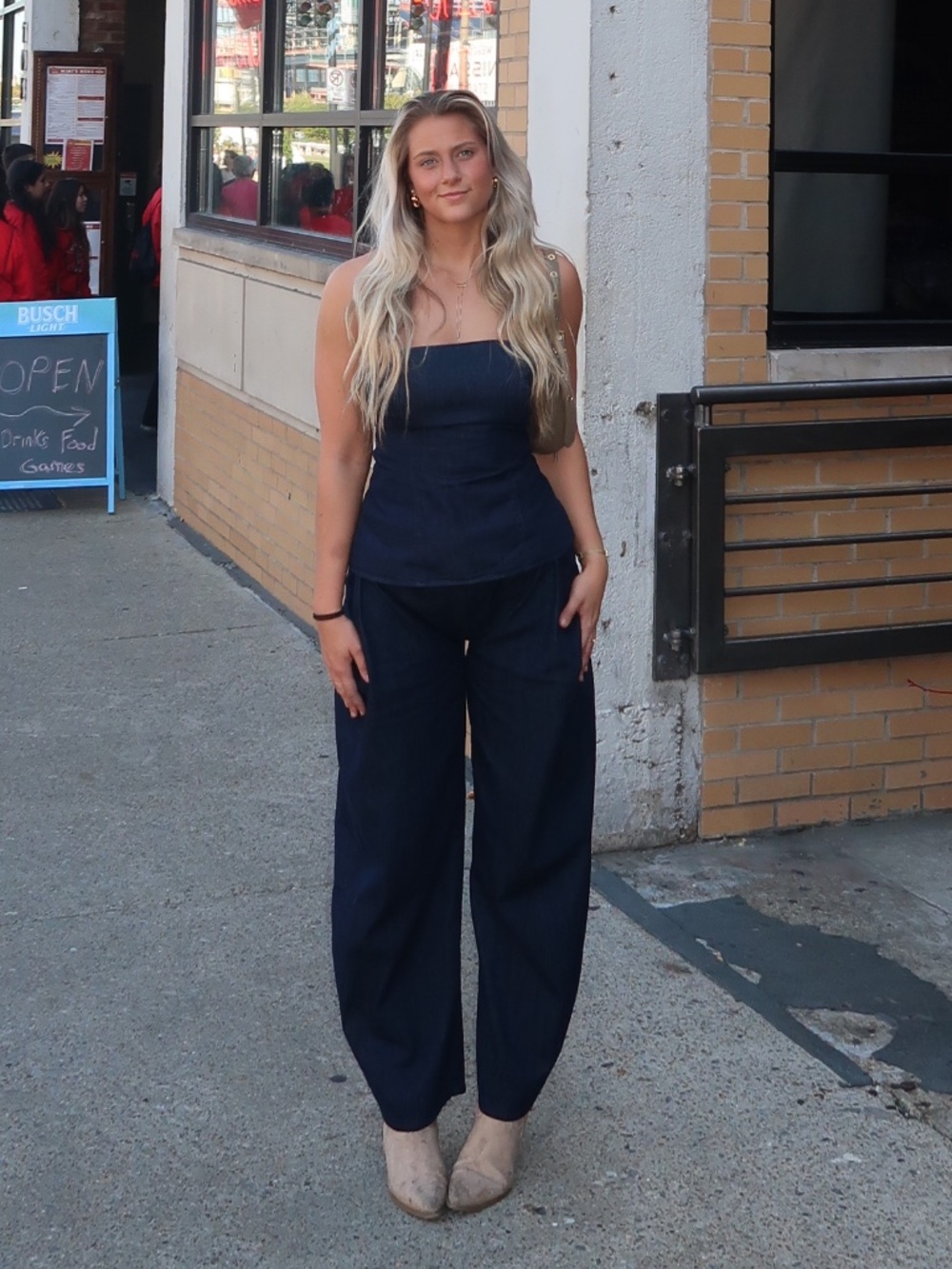 Navy Matching Set Chic Two Piece Outfit